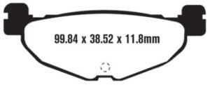 Dimensions des plaquettes de freins SFA 408