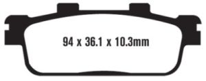 Dimensions des plaquettes de frein SFA 427